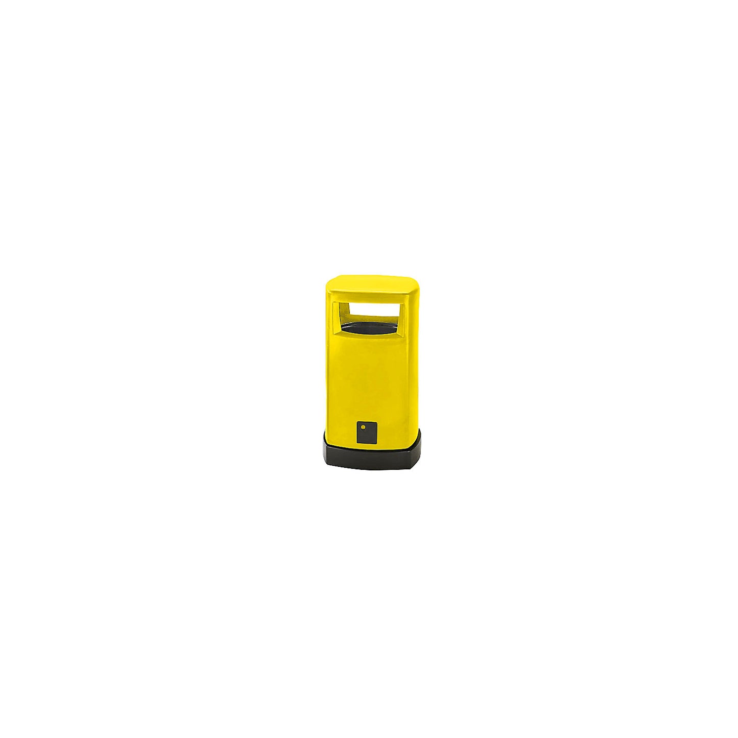 Plastic waste collector for outdoor use, capacity 80 l, WxHxD 530 x 950 x 530 mm, yellow.