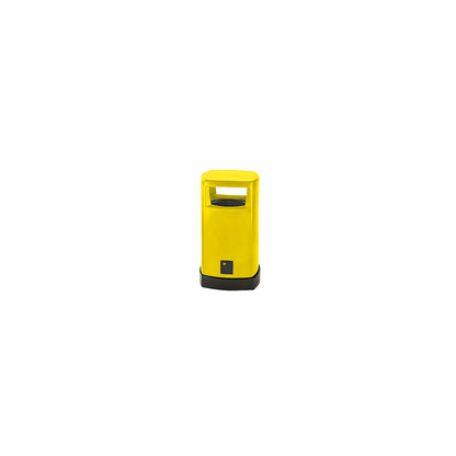 Plastic waste collector for outdoor use, capacity 80 l, WxHxD 530 x 950 x 530 mm, yellow.