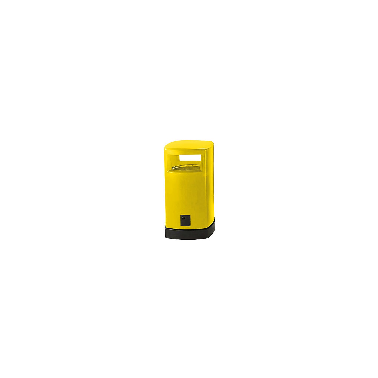 Plastic waste collector for outdoor use, capacity 120 l, WxHxD 580 x 1050 x 580 mm, yellow.