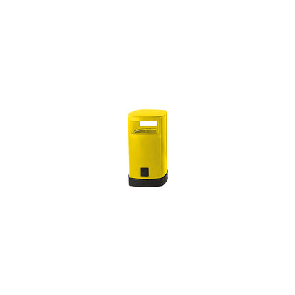 Plastic waste collector for outdoor use, capacity 120 l, WxHxD 580 x 1050 x 580 mm, yellow.