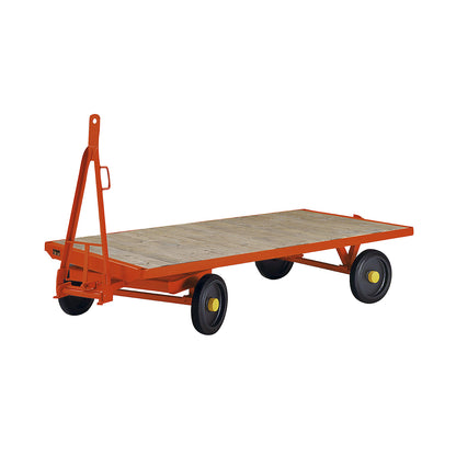 Trailer, 2-wheel turntable steering, max. load 8 t, platform 4.0 x 2.0 m, solid rubber tyres.