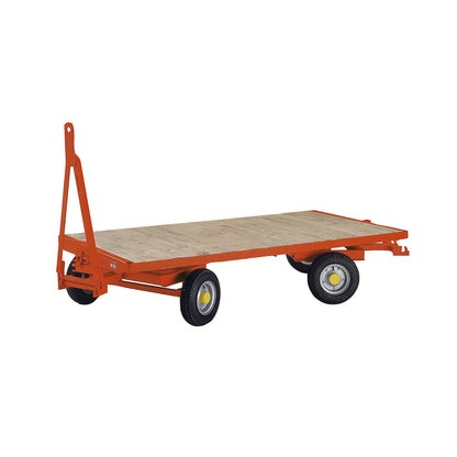 Trailer, 4-wheel double turntable steering, max. load 3 t, platform 2.0 x 1.0 m, solid rubber tyres.