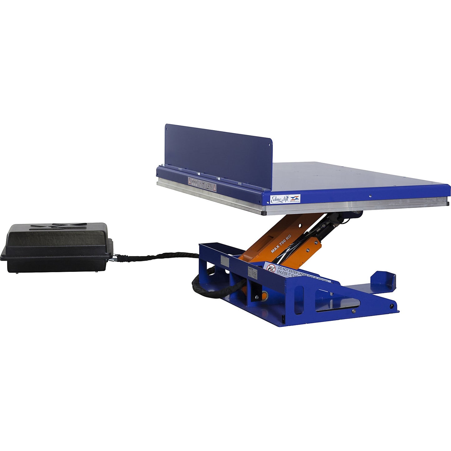 Lifting/tilting platform, G platform, tilts to long side, width 1300 mm, for roller forklift.