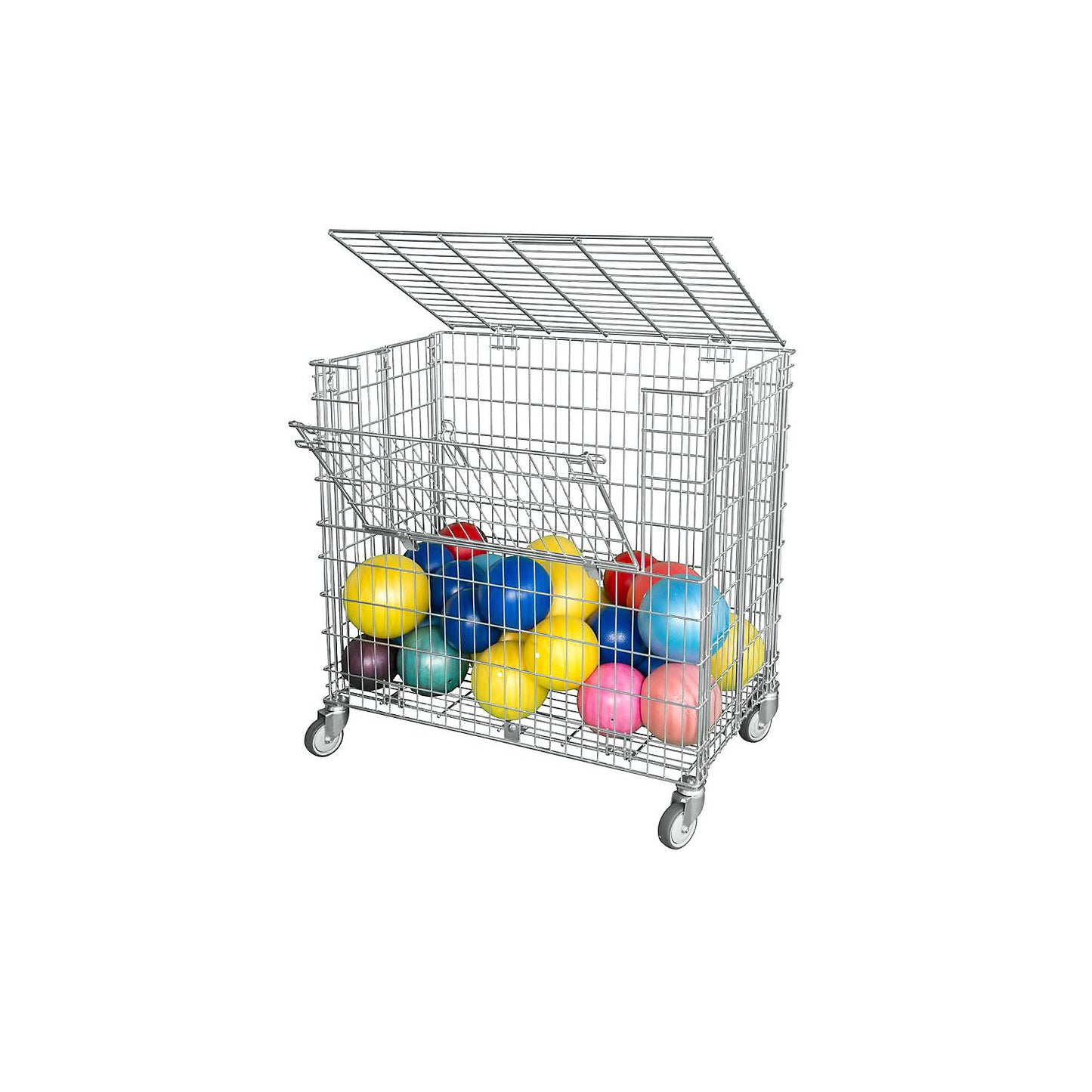 Ball trolley, lockable, filling height 870 mm.