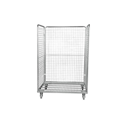Steel roll container, LxW 1200 x 800 mm, 3-sided, with rear panel.