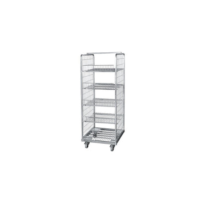 Steel roll container, LxW 600 x 600 mm, 2-sided, with stabiliser bar.