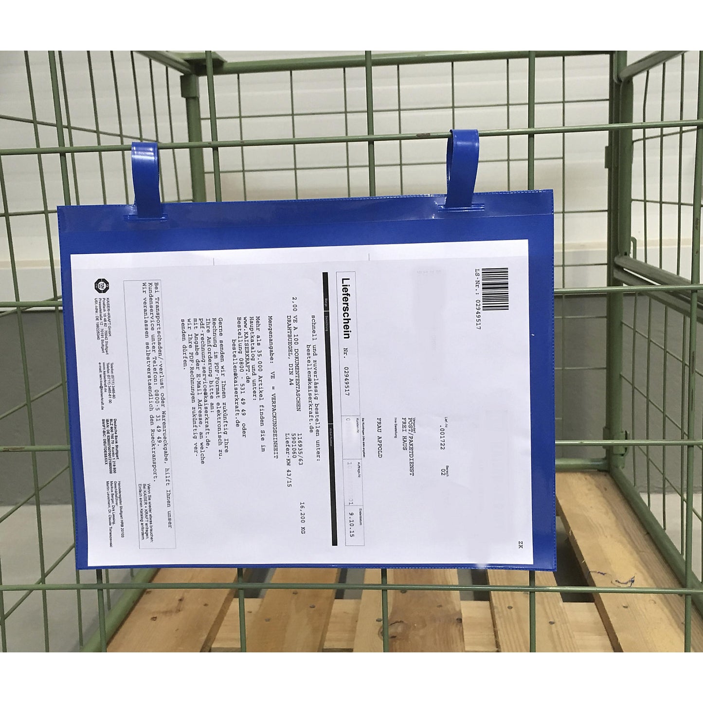 Labelling pouches, pack of 100, with tables for mesh boxes, A4 landscape.