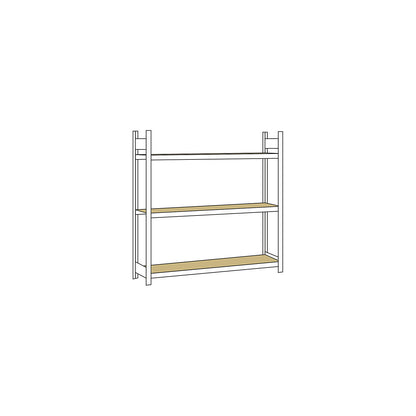 Wide span shelving unit, plug-in, HxWxD 2000 x 2000 x 400 mm, chipboard panels, standard shelf unit.