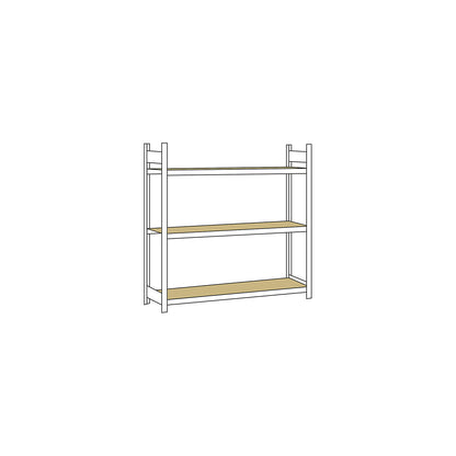 Wide span shelving unit, plug-in, HxWxD 2000 x 2000 x 500 mm, chipboard panels, standard shelf unit.