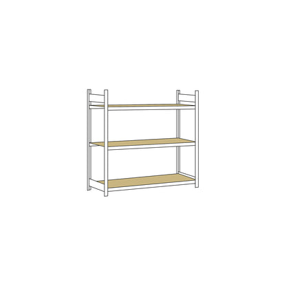 Wide span shelving unit, plug-in, HxWxD 2000 x 2000 x 800 mm, chipboard, standard shelf unit.