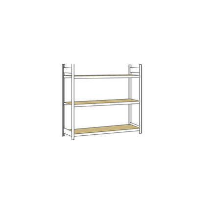 Wide span shelving unit, plug-in, HxWxD 2000 x 2250 x 600 mm, chipboard, standard shelf unit.