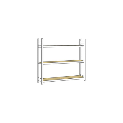 Wide span shelving unit, plug-in, HxWxD 2000 x 2500 x 400 mm, chipboard panels, standard shelf unit.