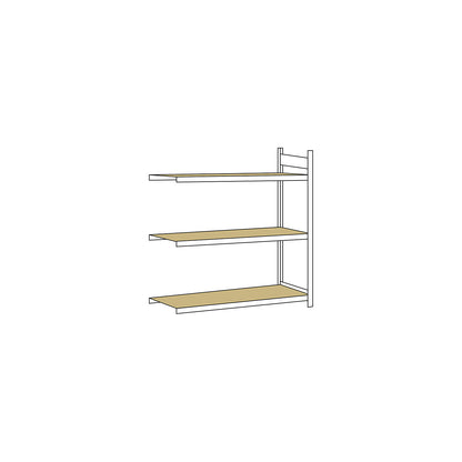 Wide span shelving unit, plug-in, HxWxD 2000 x 1500 x 800 mm, chipboard panels, extension shelf unit.