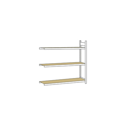 Wide span shelving unit, plug-in, HxWxD 2000 x 2250 x 500 mm, chipboard, extension shelf unit.