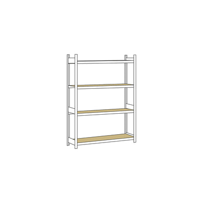 Wide span shelving unit, plug-in, HxWxD 2500 x 1500 x 500 mm, chipboard, standard shelf unit.