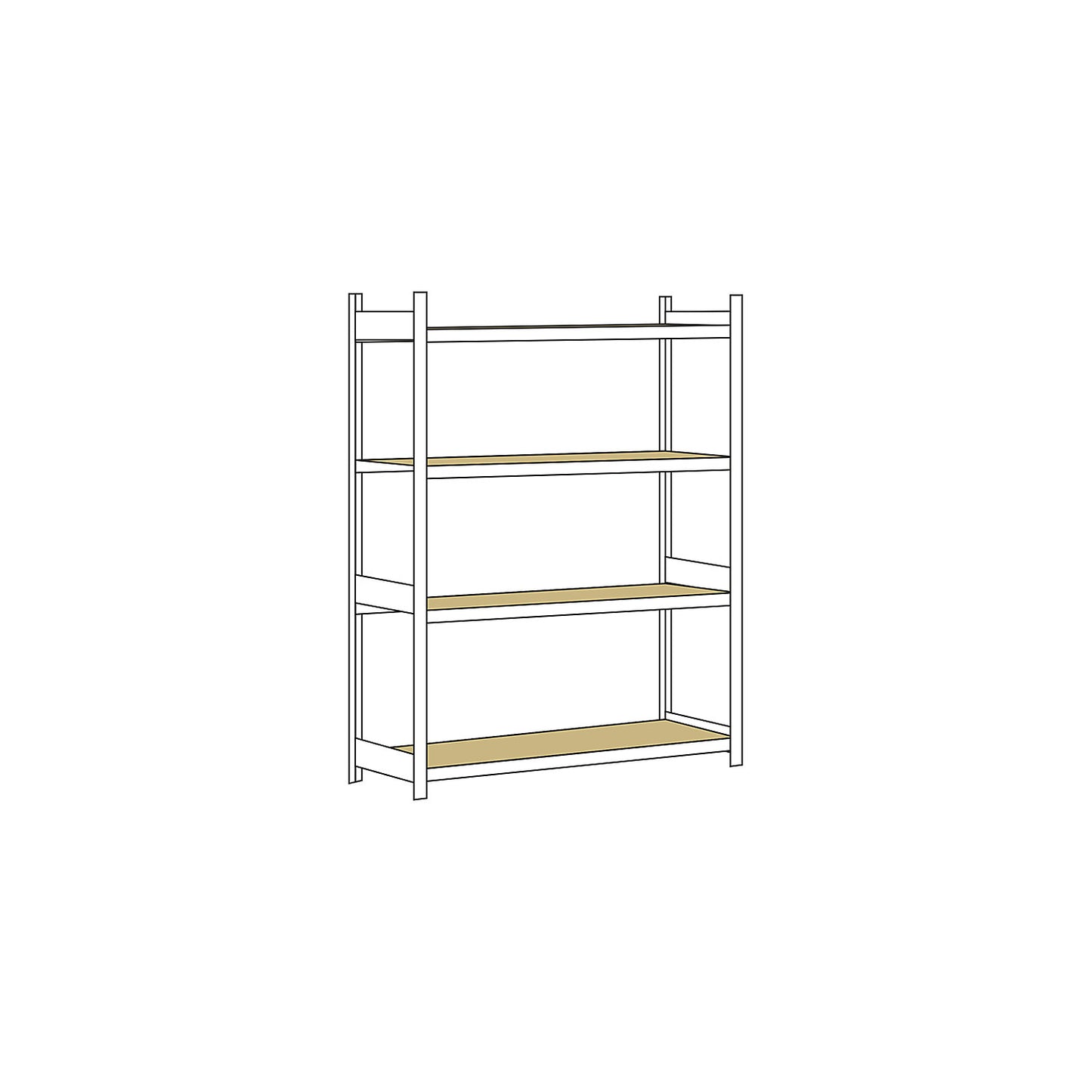 Wide span shelving unit, plug-in, HxWxD 2500 x 1500 x 800 mm, chipboard, standard shelf unit.