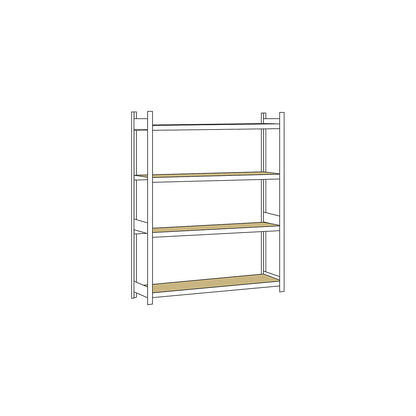 Wide span shelving unit, plug-in, HxWxD 2500 x 2000 x 500 mm, chipboard panels, standard shelf unit.
