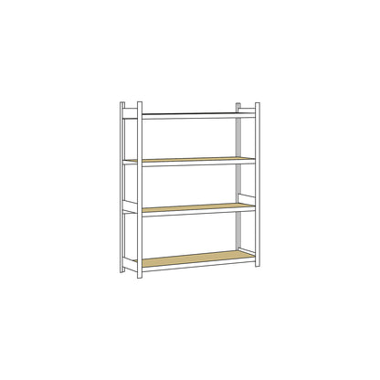 Wide span shelving unit, plug-in, HxWxD 2500 x 2000 x 600 mm, chipboard, standard shelf unit.