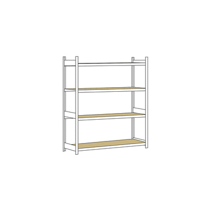 Wide span shelving unit, plug-in, HxWxD 2500 x 2250 x 800 mm, chipboard panels, standard shelf unit.