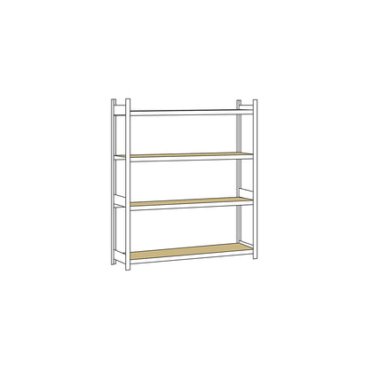 Wide span shelving unit, plug-in, HxWxD 2500 x 2500 x 500 mm, chipboard panels, standard shelf unit.