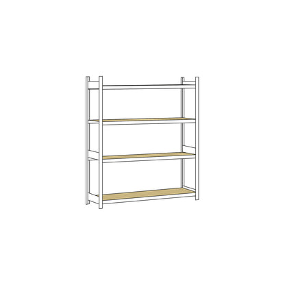 Wide span shelving unit, plug-in, HxWxD 2500 x 2500 x 600 mm, chipboard panels, standard shelf unit.