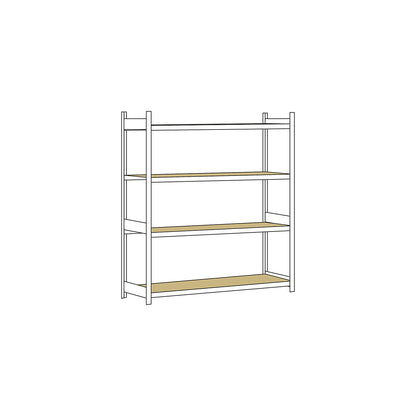 Wide span shelving unit, plug-in, HxWxD 2500 x 2500 x 800 mm, chipboard panels, standard shelf unit.