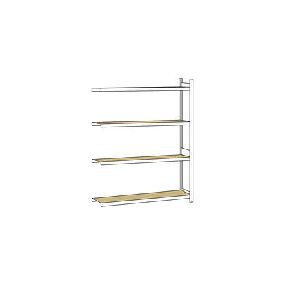 Wide span shelving unit, plug-in, HxWxD 2500 x 2000 x 400 mm, chipboard, extension shelf unit.