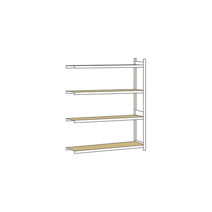 Wide span shelving unit, plug-in, HxWxD 2500 x 2250 x 500 mm, chipboard, extension shelf unit.