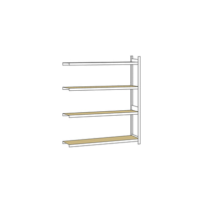 Wide span shelving unit, plug-in, HxWxD 2500 x 2500 x 400 mm, chipboard panels, extension shelf unit.
