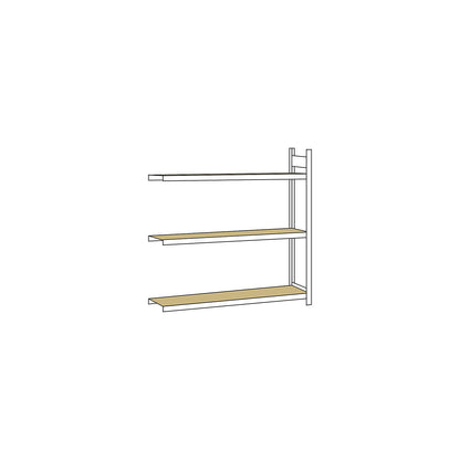 Wide span shelving unit, plug-in, HxWxD 2000 x 2000 x 400 mm, chipboard panels, extension shelf unit.