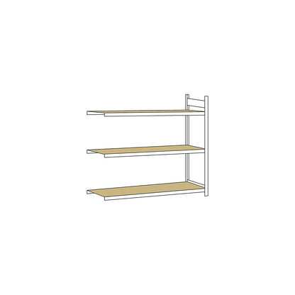 Wide span shelving unit, plug-in, HxWxD 2000 x 2500 x 800 mm, chipboard panels, extension shelf unit.