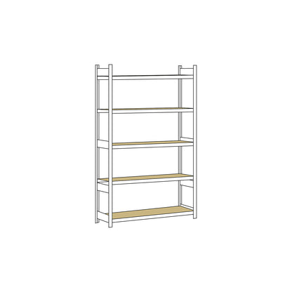 Wide span shelving unit, plug-in, HxWxD 3000 x 1500 x 600 mm, chipboard panels, standard shelf unit.