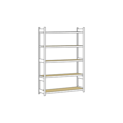 Wide span shelving unit, plug-in, HxWxD 3000 x 2000 x 600 mm, chipboard panels, standard shelf unit.