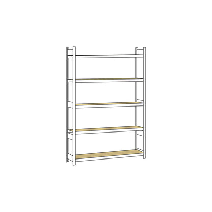Wide span shelving unit, plug-in, HxWxD 3000 x 2250 x 400 mm, chipboard panels, standard shelf unit.
