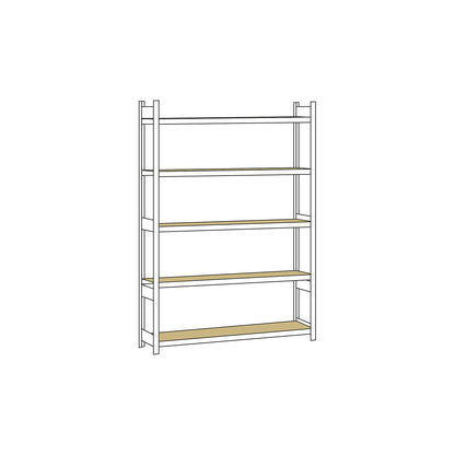 Wide span shelving unit, plug-in, HxWxD 3000 x 2500 x 400 mm, chipboard panels, standard shelf unit.
