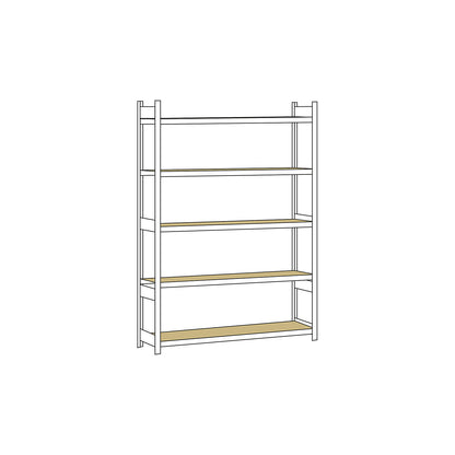 Wide span shelving unit, plug-in, HxWxD 3000 x 2500 x 500 mm, chipboard panels, standard shelf unit.