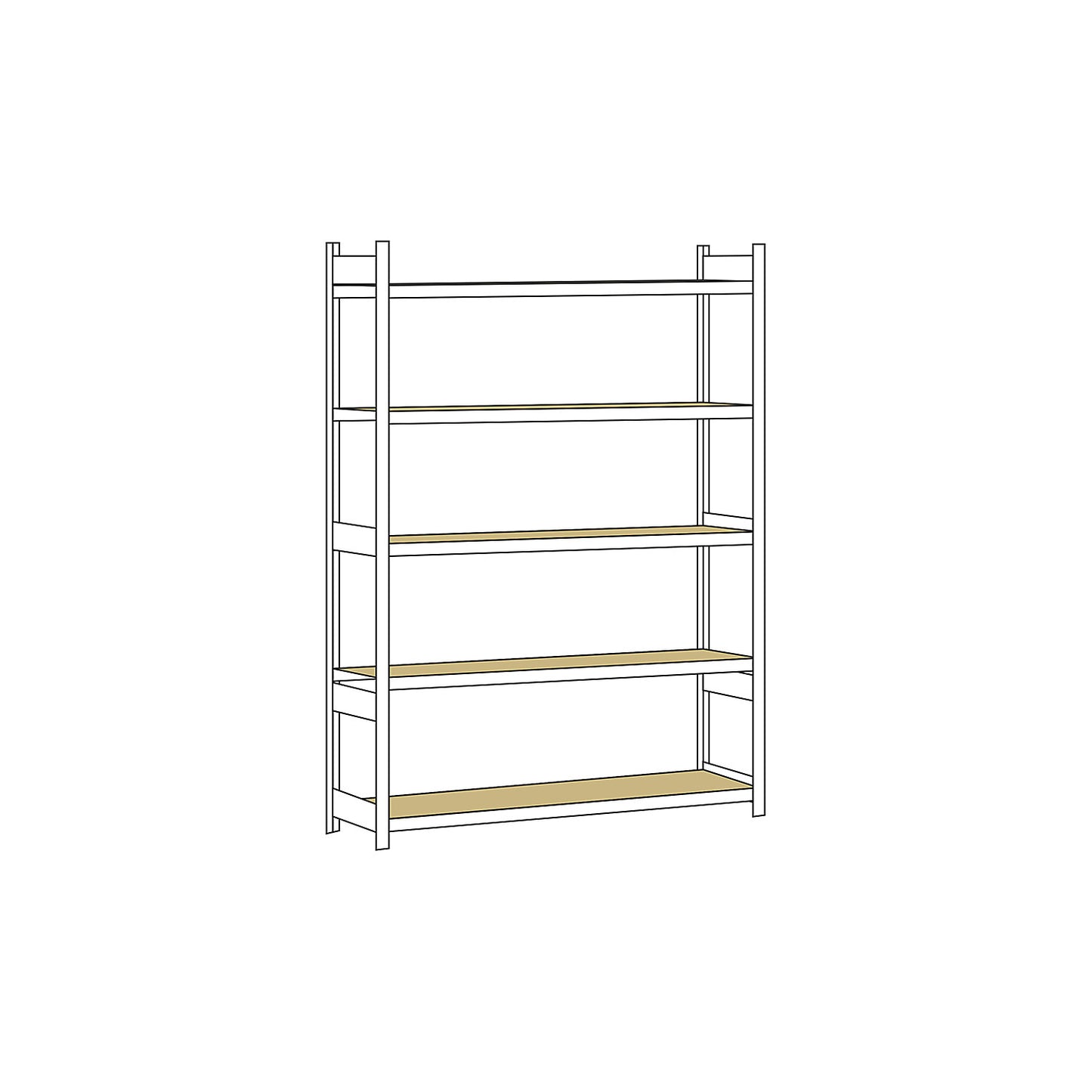 Wide span shelving unit, plug-in, HxWxD 3000 x 2500 x 600 mm, chipboard, standard shelf unit.