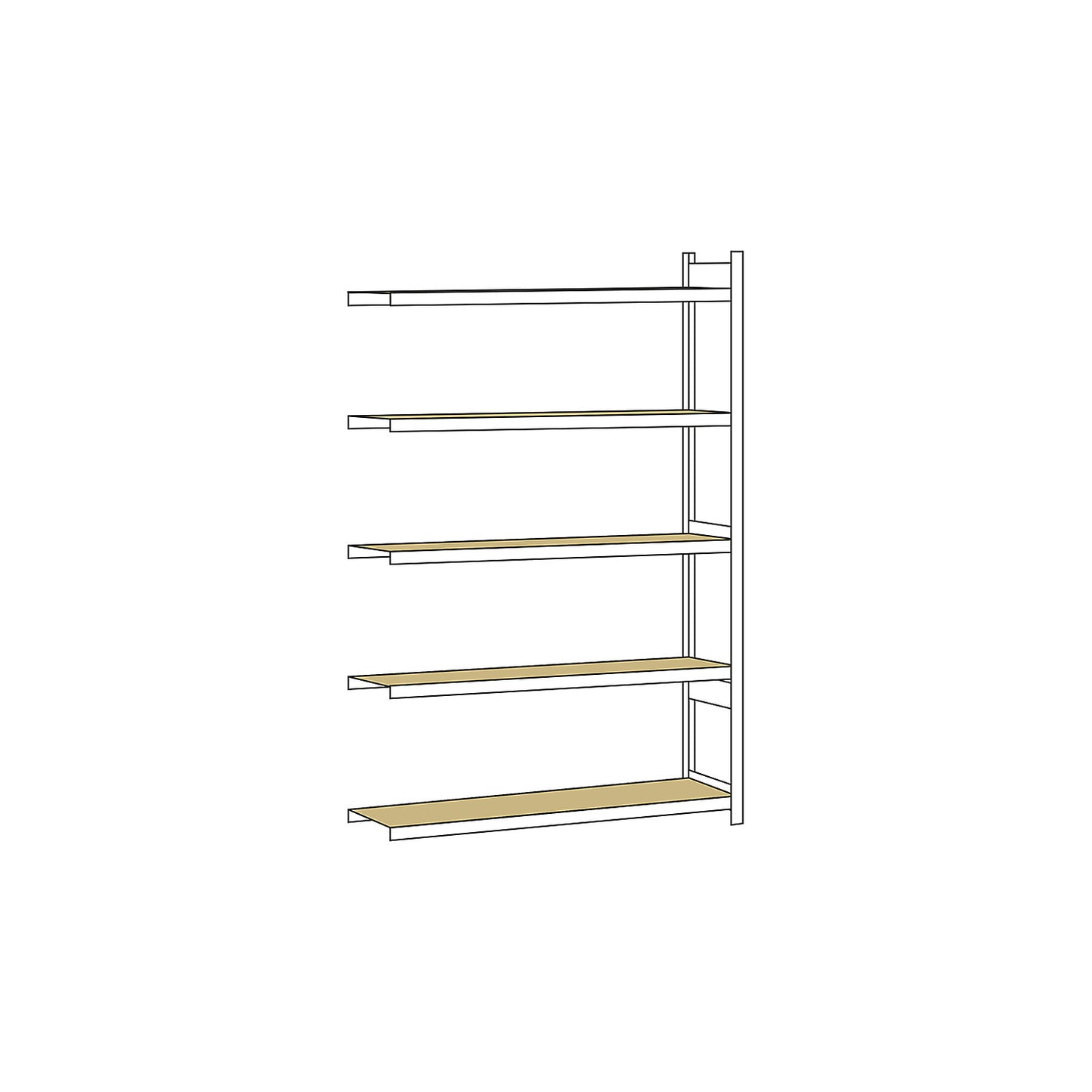 Wide span shelving unit, plug-in, HxWxD 3000 x 2000 x 500 mm, chipboard panels, extension shelf unit.
