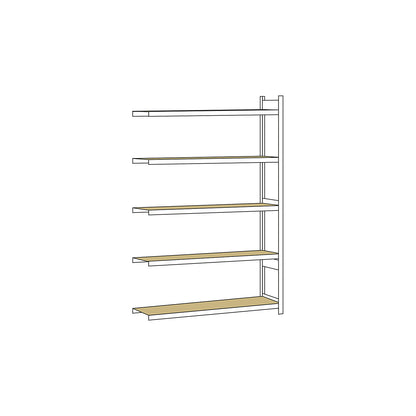 Wide span shelving unit, plug-in, HxWxD 3000 x 2000 x 500 mm, chipboard panels, extension shelf unit.