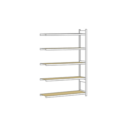 Wide span shelving unit, plug-in, HxWxD 3000 x 2000 x 600 mm, chipboard, extension shelf unit.