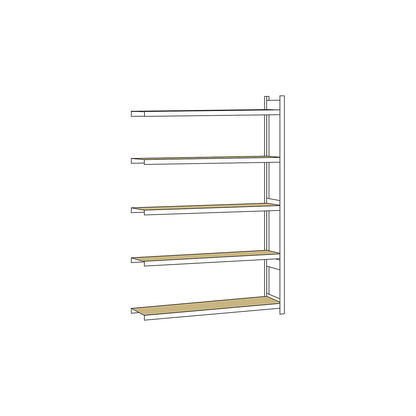 Wide span shelving unit, plug-in, HxWxD 3000 x 2250 x 400 mm, chipboard panels, extension shelf unit.