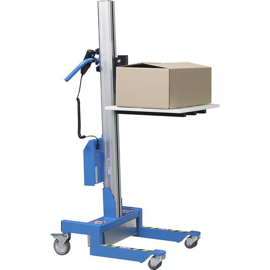 Steel mini-lifter, mobile, max. load 85 kg, height 1932 mm.