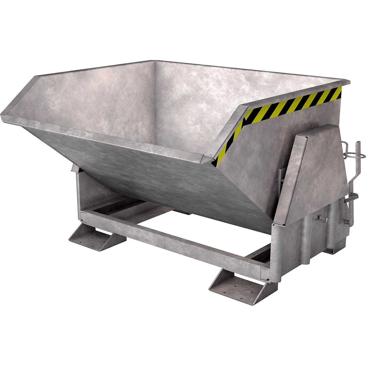Tilting skip, standard overall height, without wheels, capacity 2.0 m³, hot dip galvanised.