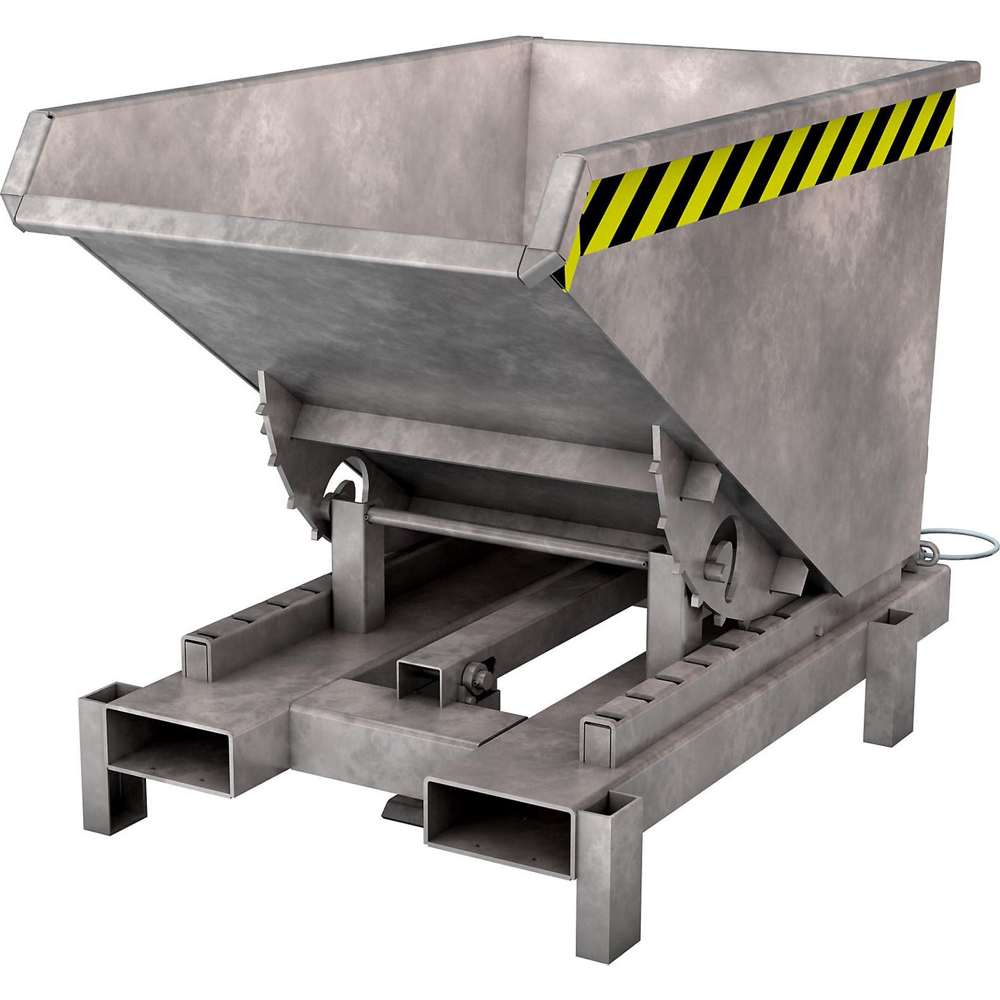 Heavy duty tilting skip, capacity 0.3 m³, max. load 4000 kg, hot dip galvanised in accordance with EN ISO 1461.