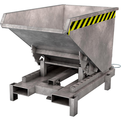 Heavy duty tilting skip, capacity 0.3 m³, max. load 4000 kg, hot dip galvanised in accordance with EN ISO 1461.