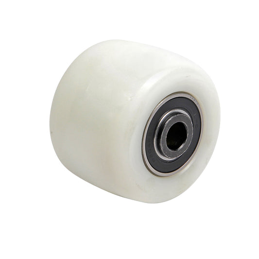 Fork roller, nylon, length 64 mm, roller width 60 mm.