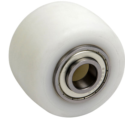 Fork roller, nylon, length 64 mm, roller width 54 mm.