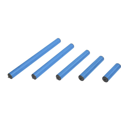 Plastic conveyor roller, roller Ø 50 mm, sprung axle, length 400 mm.