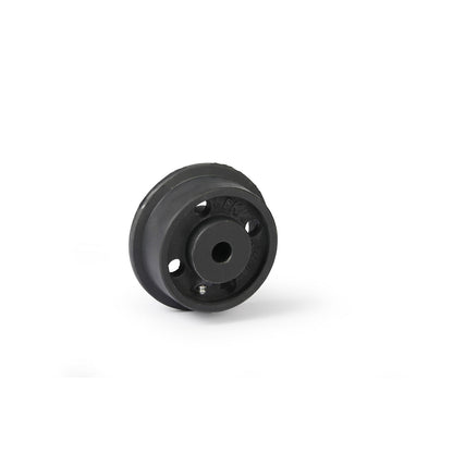 Grey cast iron wheel with flange, plain bearings, wheel Ø with flange 145 mm.