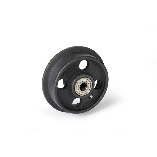 Grey cast iron wheel with flange, ball bearings, wheel Ø with flange 175 mm.